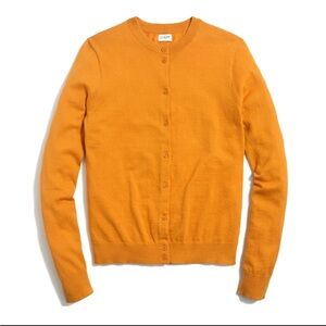 J Crew Mustard Yellow fitted crew cardigan